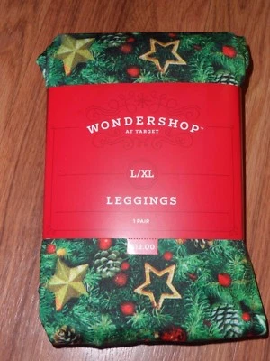 Women's pants leggings ~ holiday print ~ MEDIUM / LARGE  XL - Image 1 of 4