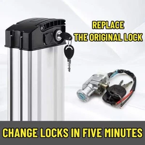 Electric Bicycle Charger With 2 Keys E-Bike Battery Lock Power Switch - Picture 1 of 15