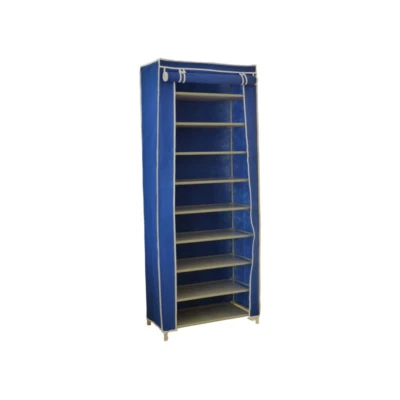 Armadio scarpiera multiuso in TNT chiusura con ZIP 9 Piani tubi in acciaio 125H - Immagine 1 di 2