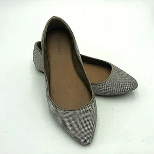 Sz 8 Torrid Silver Rhinestone Point Toe Flats Shoes Women's - Picture 1 of 7