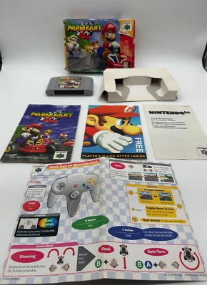 Mario Kart 64 (Nintendo 64, N64, 1996) AUTHENTIC- TESTED & WORKS- CIB - Image 1 of 4