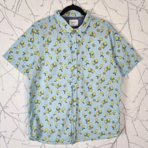 Sovereign Code Blue Lemons Print 100% Cotton Button Up Shirt | Men's XL - Picture 1 of 6