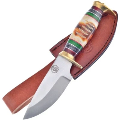 Frost Cutlery Fixed Knife 4.5" Stainless Steel Blade Torched Bone/Wood Handle - Image 1 of 2