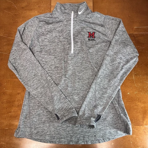 Miami Redhawks Sweatshirt Womens Extra Large Gray Pullover Long Sleeve 1/4 Nike Cover
