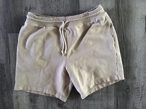 GAP Mens French Terry Drawstring Cream/Ivory Cotton Shorts Lounge Small - Picture 1 of 7
