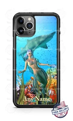 Mermaid Sea Princess with Shark Phone Case For iPhone Samsung S20 LG Google 4 - Image 1 of 4
