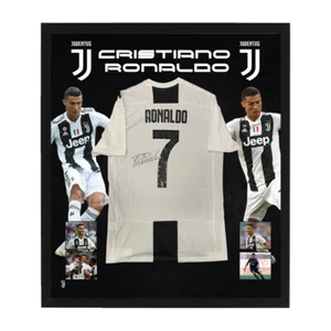 CRISTIANO RONALDO HAND SIGNED FRAMED JUVENTUS SOCCER JERSEY DYBALA BUFFON - Picture 1 of 2