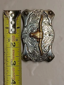 Kids Genuine Longhorn Head Belt Buckle Size 3 Inch Wide - Picture 1 of 8
