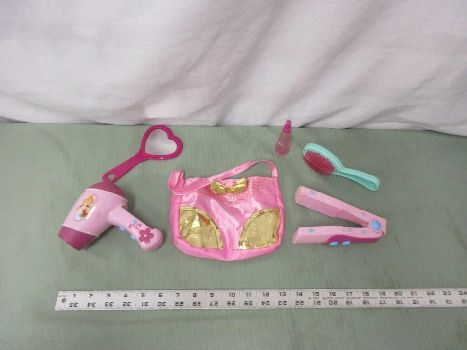 Juego de tocador Disney Princess secador de pelo peine cepillo rizador esmalte de uñas parte Foto 1 de 4