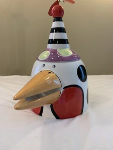 Lotus Rooster Cookie Jar Joanne Delomba With spinner hat in original box ceramic - Picture 1 of 11