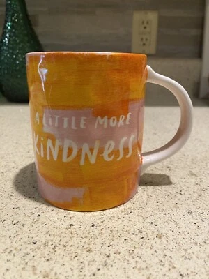 Taza Anthropologie Jen B Peters A Little More Kindness naranja rosa Foto 1 de 4
