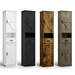 69" Tall Storage Cabinet with 2 Doors, 1 Drawer and Adjustable Shelves, Bathroom - Picture 1 of 29