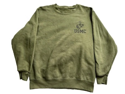 Moletom Vintage USMC Masculino Verde Médio EUA Corpo de Fuzileiros Navais Suéter Militar - Imagem 1 de 4