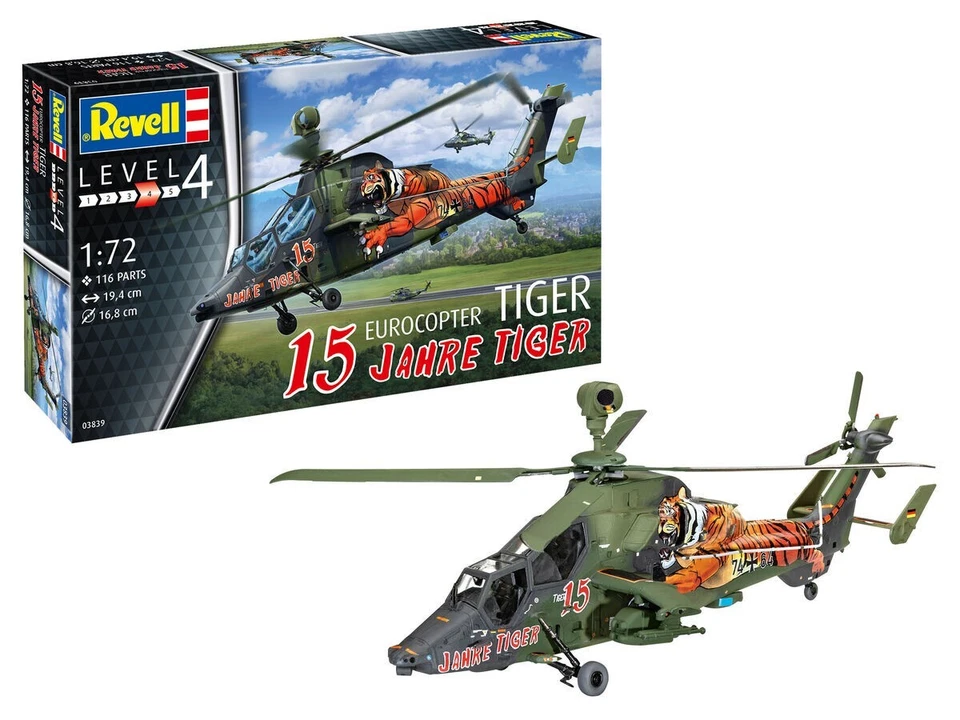 NEW! Revell 03839 Eurocopter Tiger "15 Jahre Tiger" SCALA 1/72 - Immagine 1 di 1