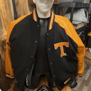 Chaqueta De Colección Tennessee Volunteers Para Hombre XL NARANJA NEGRO Cuero y Tela Essex - Imagen 1 de 8