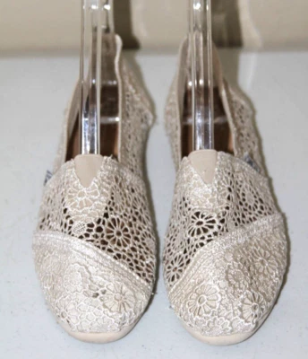 Zapatos sin cordones Toms Crema Crochet Clásicos de Lona Alpargata Talla 5.5 #5 *P   Foto 1 de 4