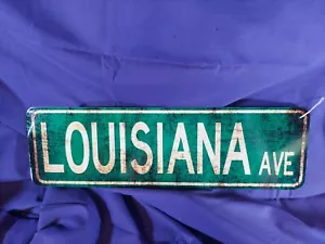NEW-Metal Sign-"Louisiana Ave." Southern-Home Decor-New Orleans-Vintage Look - Picture 1 of 2