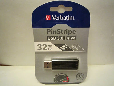 **NEW** Verbatim Pinstripe 32GB USB 3.0 Flash Drive - Image 1 of 2
