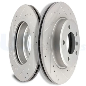 Drill & Slotted Front Disc Brake Rotors Fit For BMW 2000 323i 2001-2006 325Ci - Picture 1 of 8