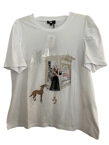 DKNY T-Shirt Women's🎁❤️Multicolor/Silver Color Rhinestone Sz S  NWT - Picture 1 of 3