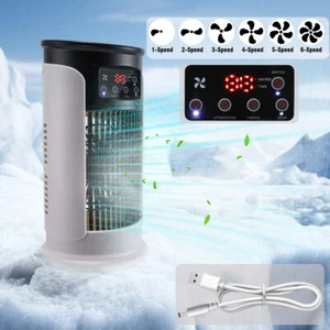 USB Portable Mini Air Cooler Fan Air Conditioner Cooling Fan Humidifier Desk Fan - Picture 1 of 62