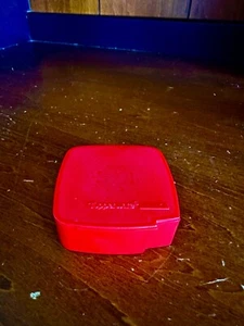 NOS TUPPERWARE Freezer Label Stickers RED Dispenser #1446 ~ Full Holiday Labels - Picture 1 of 3