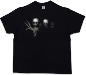 ALIEN GHOSTS Kids Boys T-Shirt Ufo Area Restricted 51 Alien Sighting - Picture 1 of 1