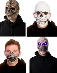 Skeleton Mask Halloween Skeletons Face Mask Fancy Dress Accessory Adults Kids - Picture 1 of 7