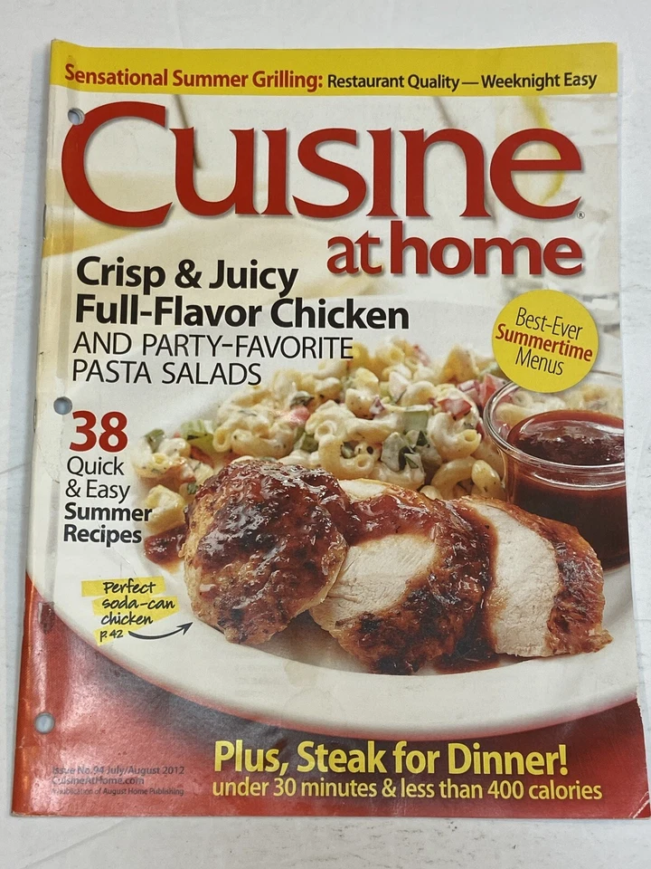 Cuisine at Home Magazine Jul 2012 Summertime Menus Chicken Pasta Salads Recipes - Image 1 of 1