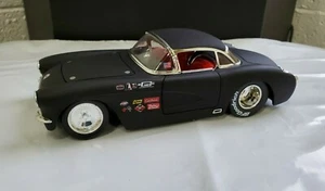 Impresión diecast para automóvil Jada Big Time 57 Chevy Corvette 1:24 negro mate - Imagen 1 de 8