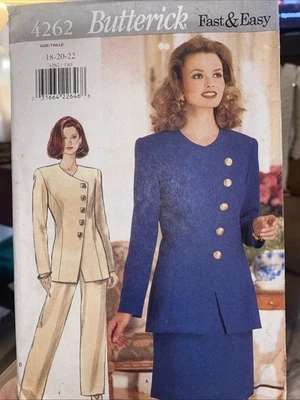 Vintage 1995 Butterick Suit Sewing Pattern 4262 Size 18-20 Uncut - Image 1 of 3