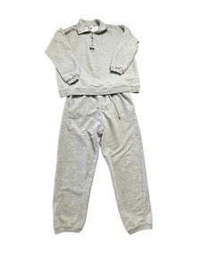 Vintage N.Y.L Sport Women's Gray Heather Half Zip Long Sleeve Sweat Suit Large - Picture 1 of 12