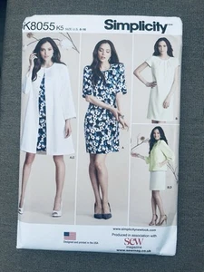 Simplicity 8055 Shift Dress Unlined A-Line Coat Jacket Sizes 8-16 UNCUT FF - Picture 1 of 1