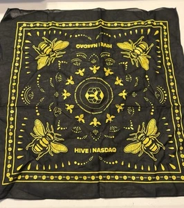HIVE NASDAQ Stracci Mini Bandana Nero/Giallo 100% Cotone RN #15187 - Foto 1 di 8