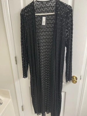 Slim Factor by Investments Lace Maxi Open front Cardigan - XL - NWT - Image 1 of 4