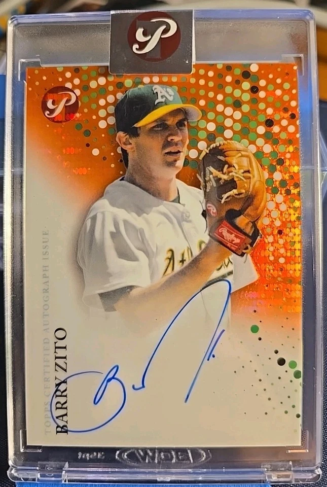 2022 Topps Pristine - Pristine Autographs Barry Zito PA-BZ Orange Pulsar /25 A's - Image 1 of 3