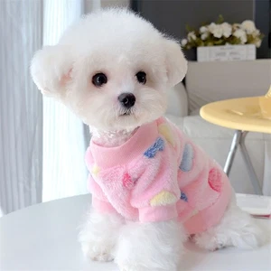 Otoño Nuevo Suéter de Franela Cálido Ropa para Mascotas Perro Gato Peluche Bichón Chaleco de Tracción - Imagen 1 de 18