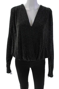 Bailey 44 Womens Embellished V-Neck Long Sleeve Blouse Top Black Size M - Picture 1 of 6