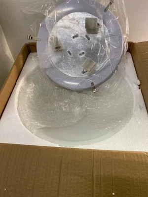 Bel Air 58601 BN 16" 3-Light Nickel Flush Mount with Frosted Linen Glass Shade - Image 1 of 2