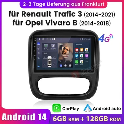 128G Android14 Für Opel Vivaro B Renault Trafic Carplay Autoradio GPS Navi 8Kern - Bild 1 von 4