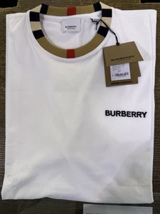 Burberry Jayson weißes Baumwoll-T-Shirt (Oversized) 8078115 neu mit Etikett $ 370 Größe M - Bild 1 von 6