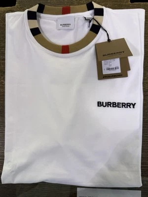 Camiseta Burberry Jayson Algodón Blanco (Gran Tamaño) 8078115 Nueva Con Etiquetas $370 Talla M Foto 1 de 4
