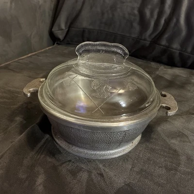 "Olla para salsa asada pequeña con tapa Guardian Service Ware con tapa de vidrio aluminio de 6""" Foto 1 de 4