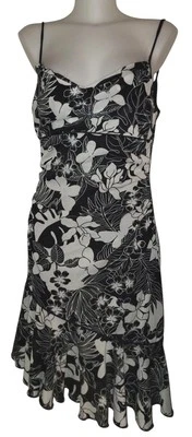 Vtg Y2k Womens Black & White Ruffle Fairy Coquette Grunge Goth Slip Dress Sz L - Image 1 of 4