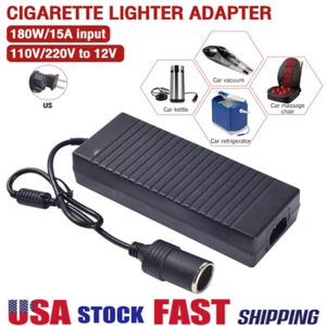 110V-220V AC To 12V DC Car Cigarette Lighter Wall Power Socket Adapter Converter - Picture 1 of 7