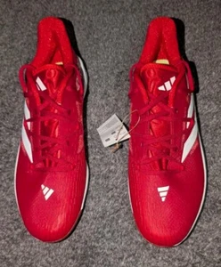 Adidas Men's Adizero Afterburner 9 Baseball Cleats Size: 10 Red/White # IG2312 - Picture 1 of 8