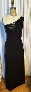 J.M.Studio Womens Blk Knit/Sequin One Shoulder L Event Dress Sz 20W Used - Picture 1 of 10