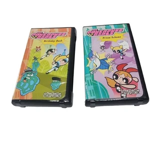 The Powerpuff Girls Lot Of 2 VHS Cartoon Network Birthday Bash Dream Scheme - Picture 1 of 3