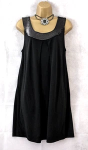 FENN WRIGHT MANSON Cocktail Party Dress Sz UK 14 Black Sequins Neck Sleeveless - Picture 1 of 11