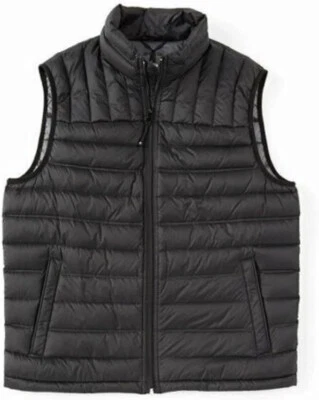 Solaris Mens Down Puffer Vest Packable Sleeveless Full Zip, Black, XLT - Image 1 of 4